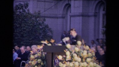 1967: Ronald Reagan Inauguration A Man in Black Dress Giving Speech