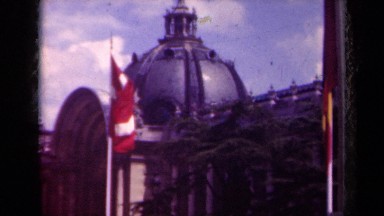1939: building which appears to be a palace of some sort draws tourists