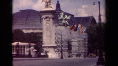 1939: looking at a monument and the street PARIS FRANCE