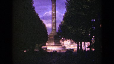 1939: tall pillar in a garden tourist area PARIS FRANCE