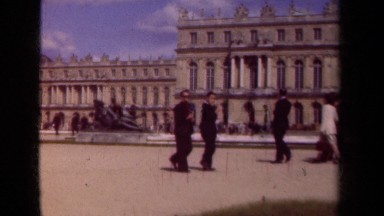 1939: walking past historic elite government buildings. PARIS FRANCE