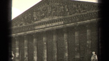 1947: a high stairway leads to an ornate official building PARIS FRANCE