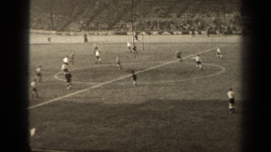 1947: kids playing soccer running around PARIS FRANCE