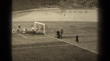 1947: ball entering the field playing american football sport PARIS FRANCE