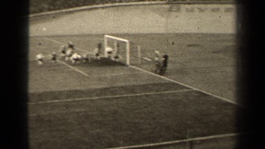 1947: children playing football in the playground PARIS FRANCE
