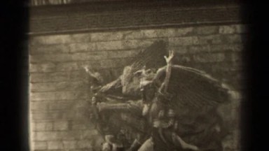 1947: details of the facade of a large monumental building