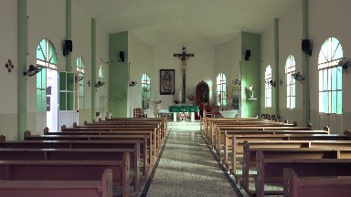 THE CHURCH WITH GOD JESUS, TABLES, WINDOWS. CABO SAN LUCAS MEXICO
