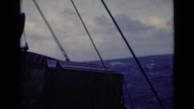 1947: Ship at Sea Transporting Cargo in Choppy and Rough Water Persian Gulf