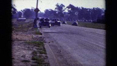1952: Man Waiting for Friends at Roadside in San Diego