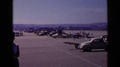1952: people gathered in big parking lot SAN DIEGO
