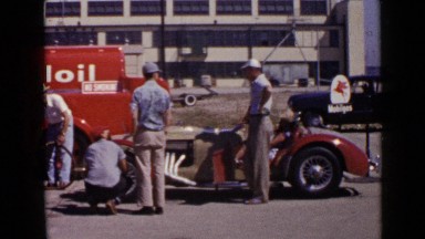 1952: the group of people gathered and working SAN DIEGO