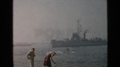 1953: fishing for battleship LONG BEACH CALIFORNIA