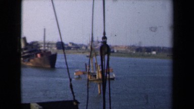 1946: Ship Listing in Harbour, Filmed by Crew on Passing Ship, NETHERLANDS