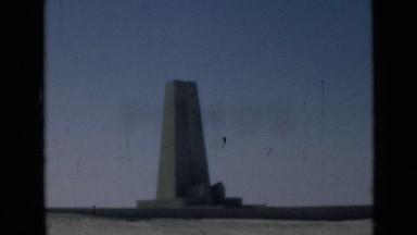 1946: Stone Tower in Distance Against Blue Cloudless Sky SUEZ CANAL EGYPT