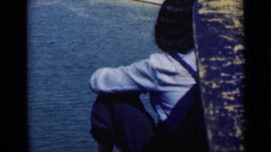 1946: woman sitting on boat SUEZ CANAL EGYPT