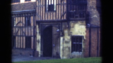 1946: the english half timber village terrace house shows craftsmanship