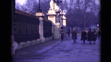 1946: people's walking at footpath alongside road LONDON