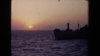 1946: Ship Sailing Through Calm Ocean Waters in the Netherlands