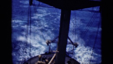 1946: Running Ship on Blue Water in Egypt