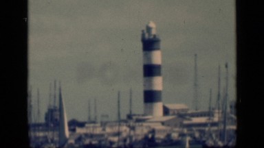 1946: tall water tower and boats. EGYPT