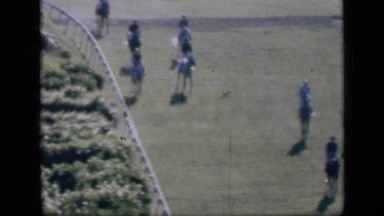1946: demonstrative march of horses with riders in ground EGYPT