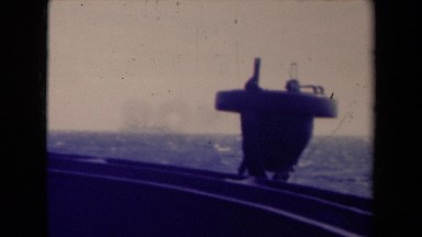 1945: wide and huge ocean view from ship at evening time FRANCE