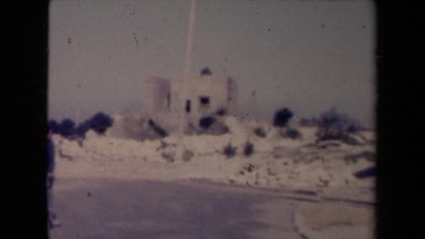 1945: the man riding bicycle on area side FRANCE