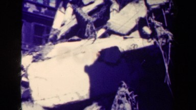 1944: Twisted Mass of Metal, Concrete, Wire and Rubble Stand in Glaring Contrast