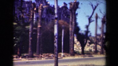 1944: the vehicles are moving on road very quickly MANILLA PHILIPPINES