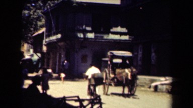 1944: Man Ride Horse Cart from House to Open Spaces Manila Philippines