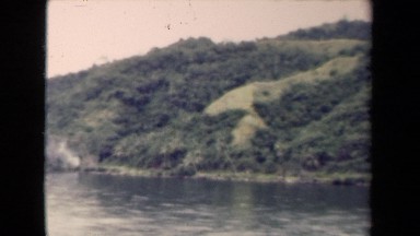 1944: Nature View of Trees, River and Hills Papua New Guinea