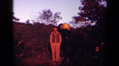 1943: people walking in forest SKYLINE DRIVE VIRGINIA