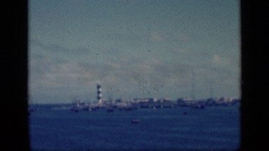 1946: Lighthouse Across Bay Towers Above Shipyard Egypt