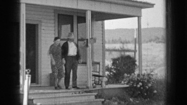 1937: couple out for stroll. BEND OREGON