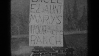 1937: sign for ed and aunt mary's one thousand acre ranch BEND OREGON