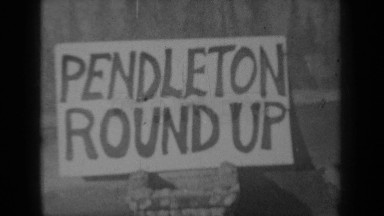 1937: the art and pendleton round up board with gun KLAMATH CALIFORNIA