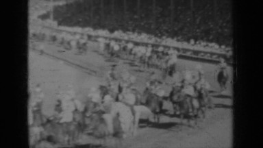 1937: horse riding in front of crowd KLAMATH CALIFORNIA