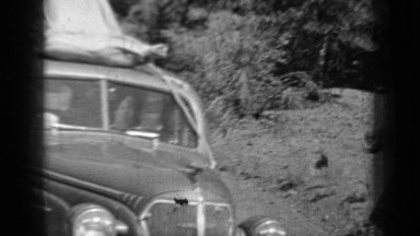 1937: vehicle standing on roadside KLAMATH CALIFORNIA
