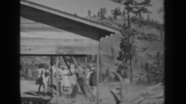 1937: children having fun and playing in fantastic camping trip KLAMATH