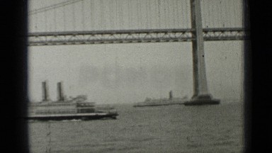 1937: the ship was moving in sea, secontains bridge SAN FRANCISCO