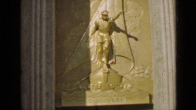 1939: sculpture in gold of christopher colombus SAN FRANCISCO