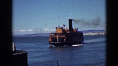 1939: huge boat in route on nice day on ocean. SAN FRANCISCO