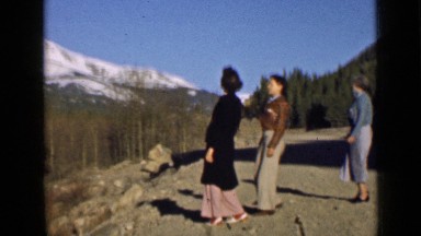 1939: three ladies came to watch view of hills placed on tourist sport UTAH