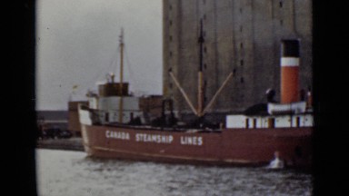 1940: Steamship in Harbor Canada