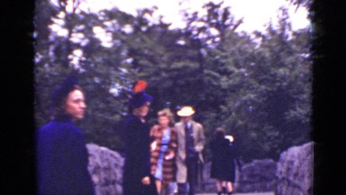 1940: Girl Walking at Small Bridge Searching for Something CANADA
