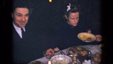 1942: people gathered around table SEBRING OHIO