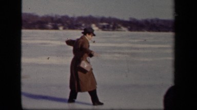 1942: people sliding on ice and having fun in winter season SEBRING OHIO