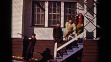 1942: few men are standing in stairs