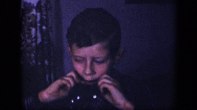 1942: boy drinking from bag SEBRING OHIO