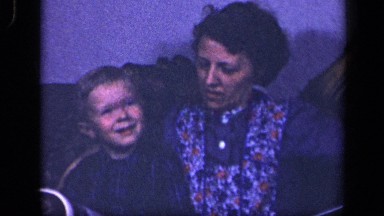 1942: happy mom with her cute child, child is happy with her mom, baby is happy